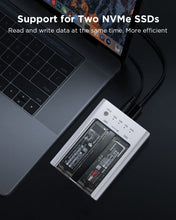 Load image into Gallery viewer, Ankmax M2U32C Dual-Bay NVMe M.2 SSD Duplicator, Tool-Free Aluminum USB3.2 10Gbps External M.2 SSD Enclosure
