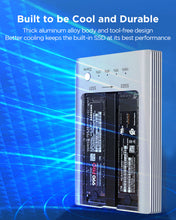Load image into Gallery viewer, Ankmax M2U32C Dual-Bay NVMe M.2 SSD Duplicator, Tool-Free Aluminum USB3.2 10Gbps External M.2 SSD Enclosure
