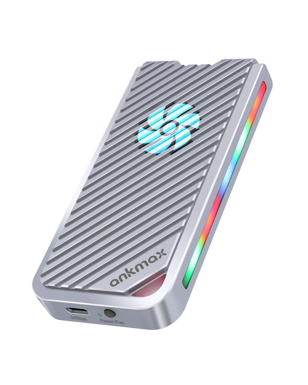 ANKMAX UC4M3 USB4 SSD Enclosure with Fan and RGB Light for NVMe M.2 SS ...