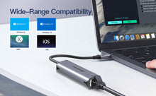 Load image into Gallery viewer, Ankmax USB C to Ethernet Adapter 2.5Gb, Ethernet Adapter UC312G2 for Laptop, Aluminum with Thermal Design, Type C (Thunderbolt 5/4/3 Compatible) to RJ45 Network LAN Internet, Compatible for MacBook Air/Pro, XPS
